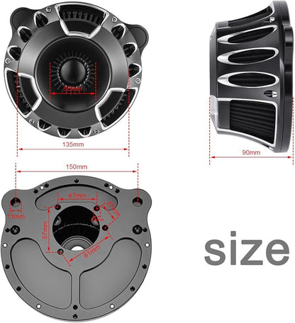 Motorcycle Air Filter Intake System Kit CNC Air Cleaner Fit - Image 7