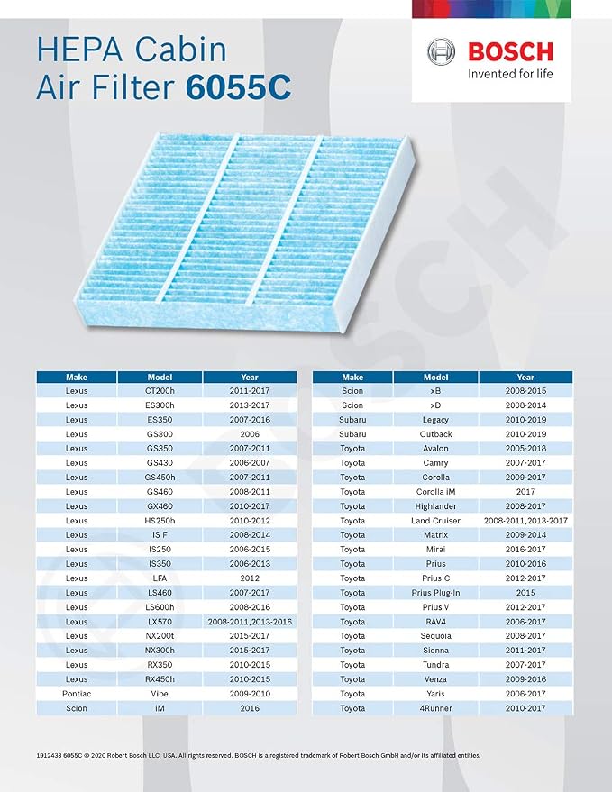 BOSCH 6055C HEPA Cabin Air Filter - Image 6