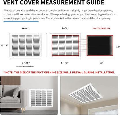 16x12 Return Air Grille, Air Return Vent Cover, Flat Vent Cover, Rejillas De - Image 4