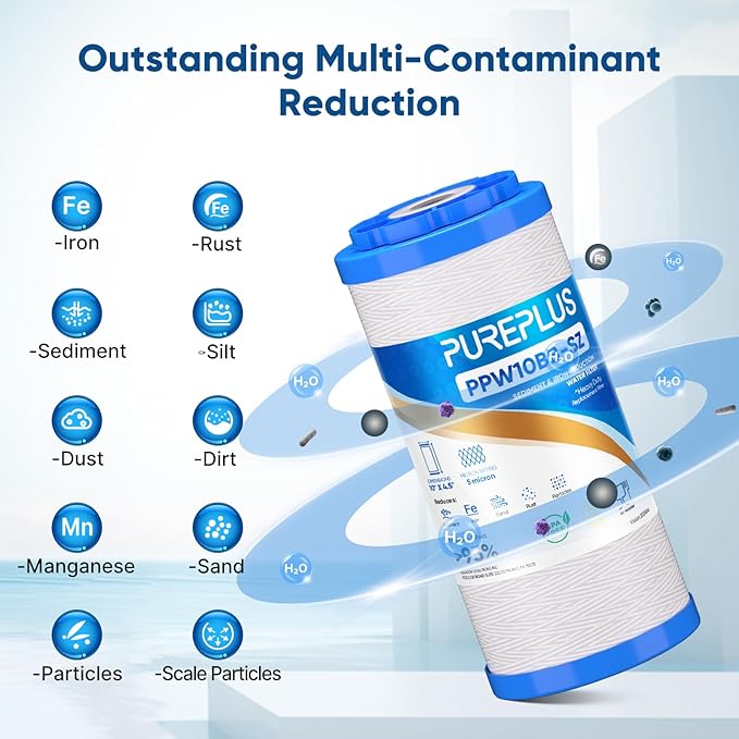 PUREPLUS 10"×4.5" String Wound Sediment Filter Compound - Image 3