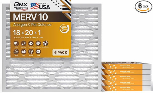 BNX TruFilter 18x20x1 MERV 10 AC Furnace Air Filter by BNX