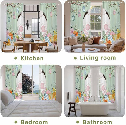 Easter Window Curtains 72 Inch Long 2 Panel Set, Rod Pocket Long Curtains & - Image 8