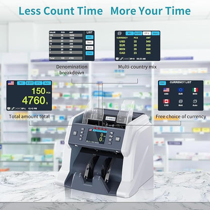 RIBAO BC-40 Mixed Denomination Money Counter Machine, Value Counting, Bill - Image 2