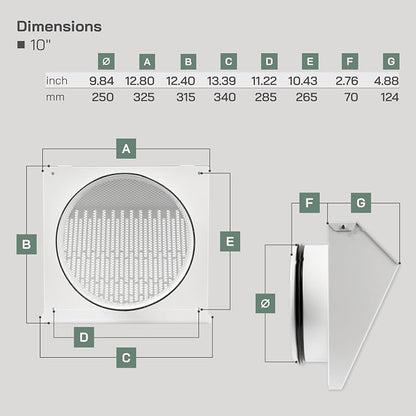 Vent Systems 10" Inch Exhaust Vent Cover - Image 2