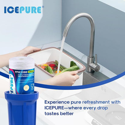 ICEPURE 5 Micron 10”*4.5'' Whole House Sediment String Wound Water Filter - Image 9