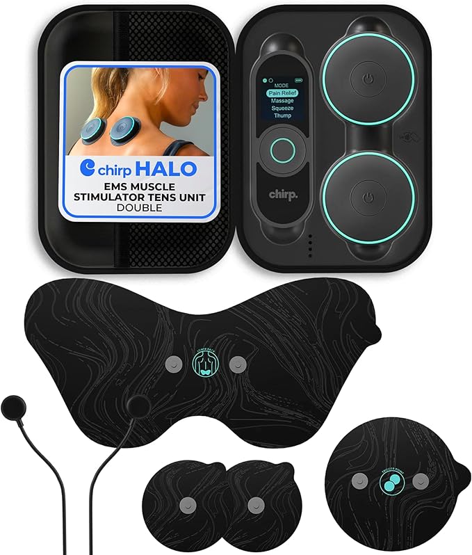 Chirp Halo Wireless Muscle Stimulator – Portable EMS Device for Muscle Recovery, Pain Relief, and Strength Training, Stimulate Muscles for Faster Recovery & Growth (Double)