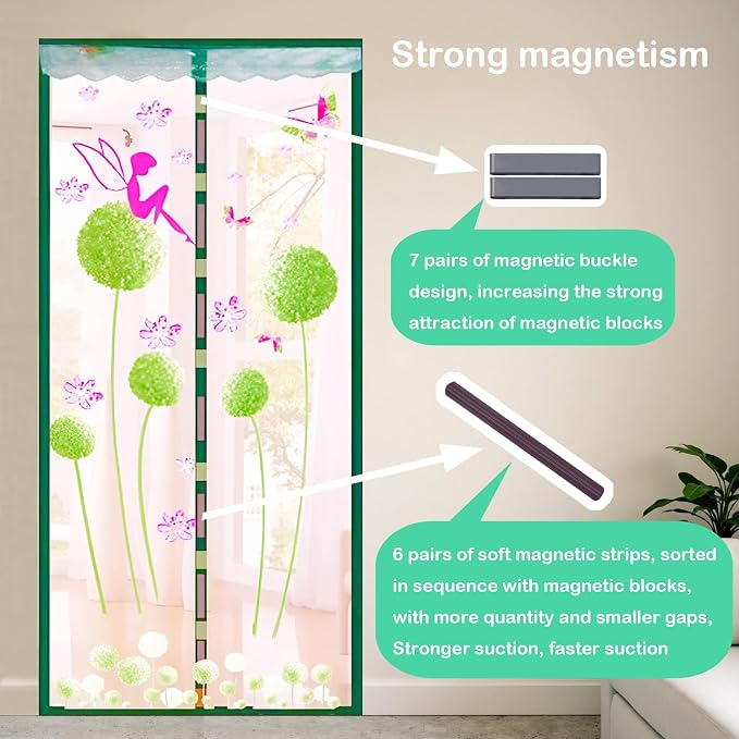 Door Mesh Screen with Magnet, Fly Hanging Temporary Magic Patio Heavy Duty - Image 3
