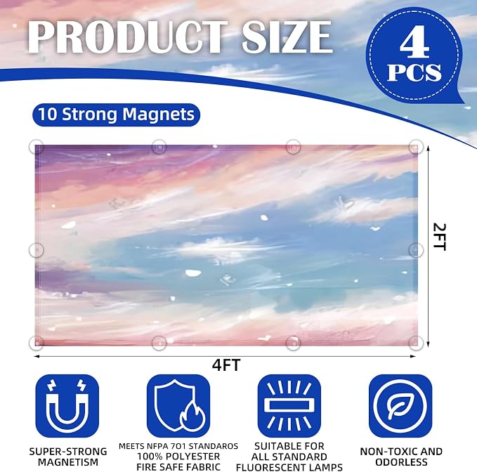 4 Pcs Fluorescent Light Covers - Image 3