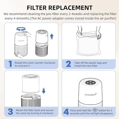 Air Purifier for Home Bedroom, AromaRoom H13 HEPA Air Filter For Smoke Pollen - Image 9