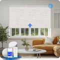 COOLWINDS Motorized Blinds with Remote Cordless Automatic Motorized Shades Custom Blinds for Windows Smart Curtains Compatible with Alexa Google Home(Blackout Linen Sandy Beach,W22 x H72in)