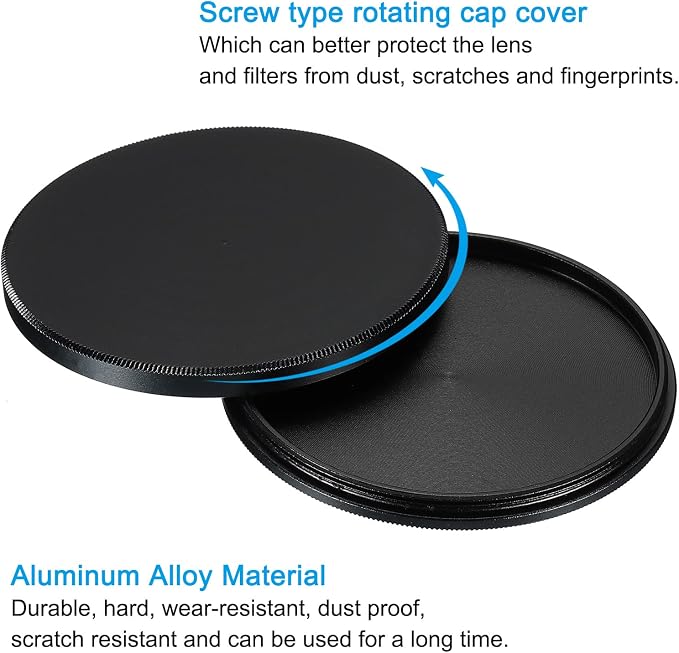 PATIKIL 55mm Lens Cap, Camera Lens Cap Cover Universal Front Metal Lens Filter - Image 4