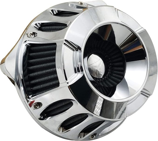 Harley Air Cleaner Motorcycle Filter Intake CNC Cut Kit Chrome by Unknown