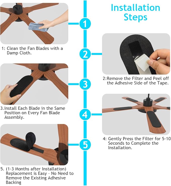 2026 Upgrade 5pcs Ceiling Fan Filters - Image 3