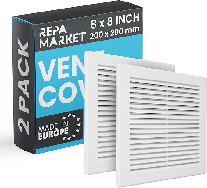 Repa Market 8 x 8 Inch White Square Air Vent Cover by RepaMarket