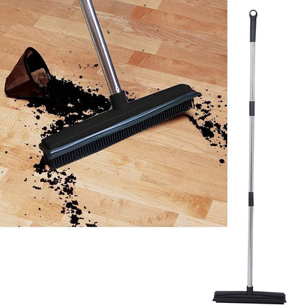 Multifunctional Broom, Telescopic Carpet Rake Rubber Pp 12.6in Brush Easy Wash - Image 5