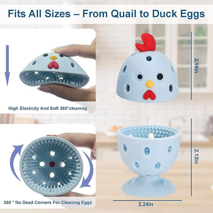 Egg Washer for Fresh Eggs, Egg Scrubber for Fresh Eggs, 2 Reusable Silicone - Image 3