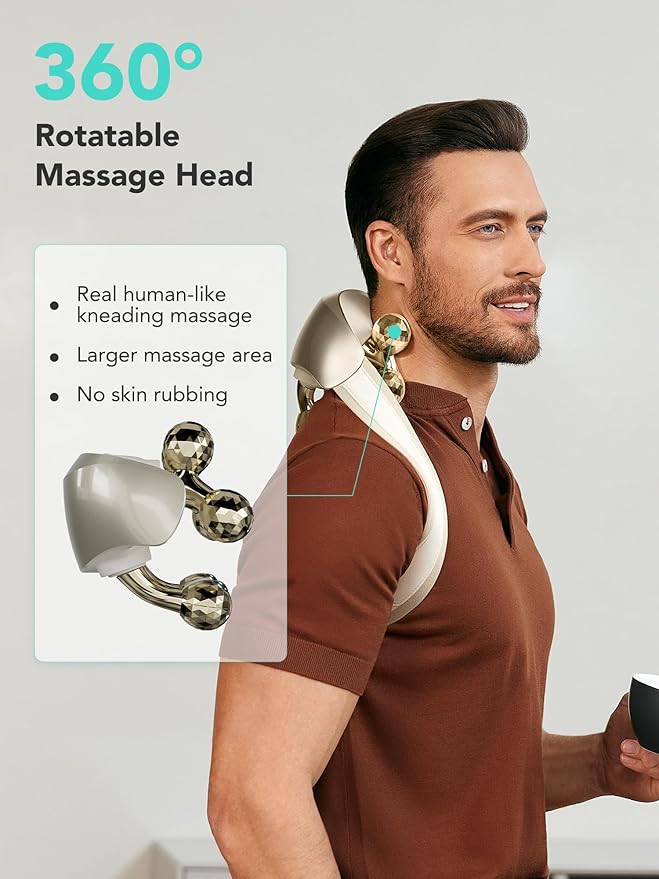 SKG Neck Massager for Pain Relief Deep Tissue Shiatsu Cordless Neck and Shoulder Massger with Heat Birthday Gifts for Men Women Dad Mon Grandpa H7 Ultra E