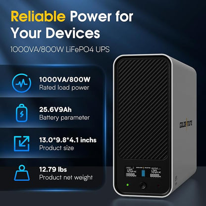 GOLDENMATE 1000VA/800W Lithium UPS Battery Backup and Surge Protector, Backup - Image 6