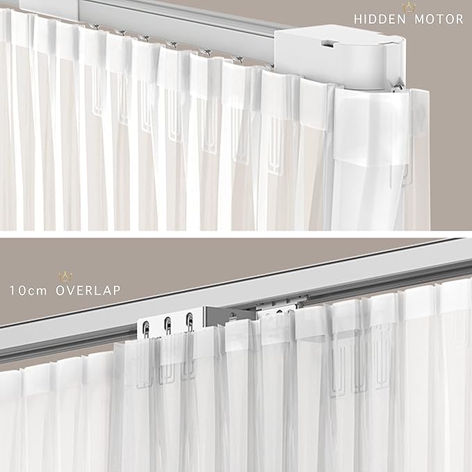 Quoya QL600 Smart Electric Curtain Track, Motorized Motor, Adjustable Track Length, Compatible with Alexa, Google, Siri, Apple Watch (up to 275 inches (7 metres) (Wall Brackets NOT Included)