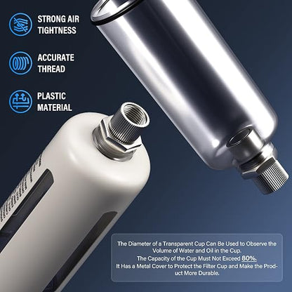 TAILONZ PNEUMATIC 1/2 Inch NPT White Air Filter Pressure Regulator Combo - Image 5