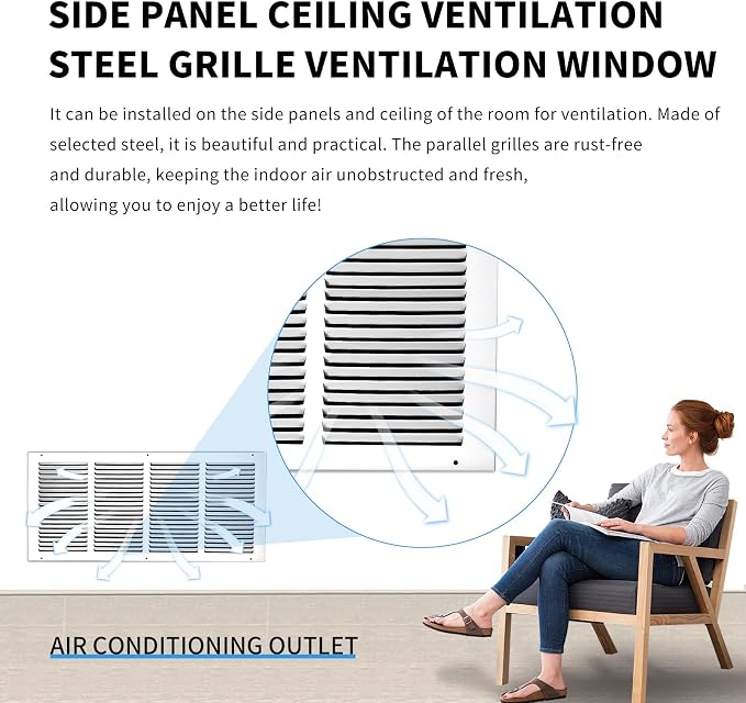 24x10 Return Air Grille, Air Return Vent Cover, Flat Vent Cover, Rejillas De - Image 7