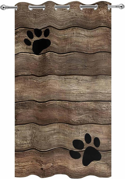 Wood Grain Outdoor Curtains for Patio Claws Animals Wooden Brown Vintage - Image 9