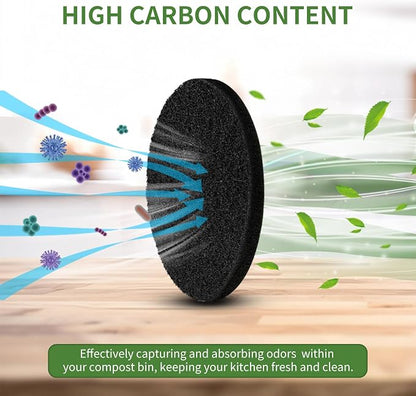 6.7 inch Kitchen Compost Bin Charcoal Filter Replacements, 12 Pack Compost Pail - Image 5