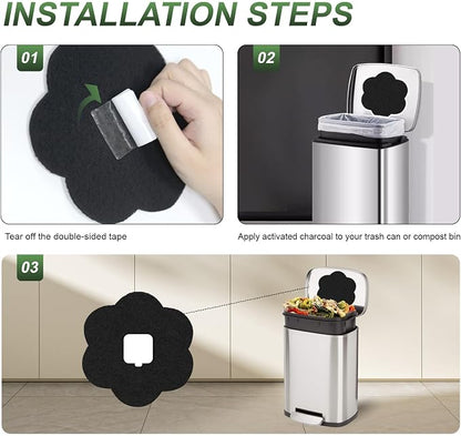 ENLOY 7.2 Inch Universal Trash Can Charcoal Filters Replacements, Absorbing - Image 7