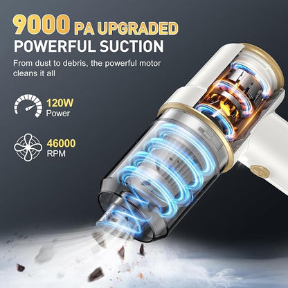 KMM Handheld Car Vacuum Cleaner, 9000PA Vacuum Cleaner & Air Duster, 120W High - Image 2