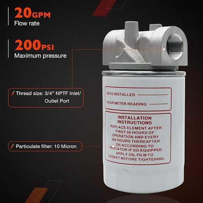 Spin-On Hydraulic Oil Filter Assembly 10 Micron - Image 2
