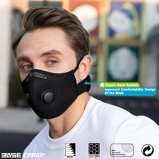 BASE CAMP M Plus Dust Mask, Breathable Reusable Face Mask - Image 2
