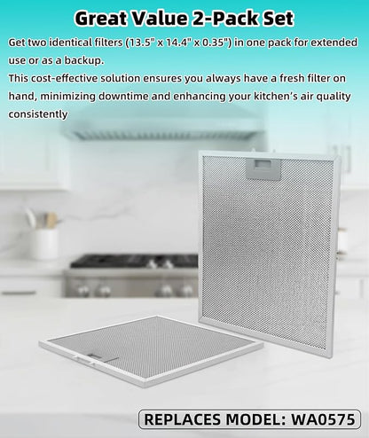 2 Pack WA0575 Range Hood Filters 13.5" x 14.4" x 0.35", 5-Layer Aluminum Mesh - Image 5