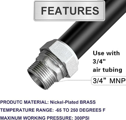 Jingzan Straight Air Piping Fitting, 3/4"Piping x 3/4"Male NPT Adapter - Image 3