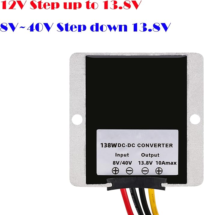 MGGi DC/DC 8V-40V Step Up Step Down to 13.8V 10A 138W, Boost Converter Voltage Regulator, Power Adapter Voltage Booster, Reducer Waterproof Module Transformer for Golf Cart Club Car Truck Vehicle