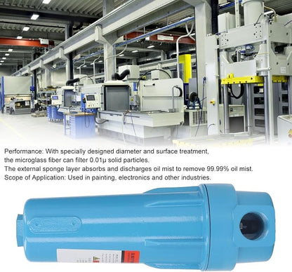 Water Oil Separator Air Compressor Filter, Aluminium Alloy PP Cotton Filter - Image 2