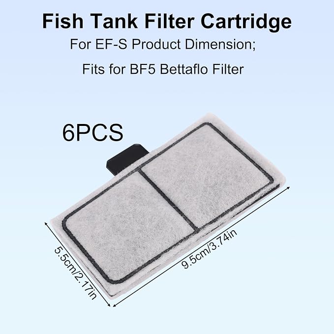 12pcs Filter Cartridges for Top Fin EF-S & BF5 BETTAFLO, 3.7x2.1in/9.5x5.5cm - Image 2