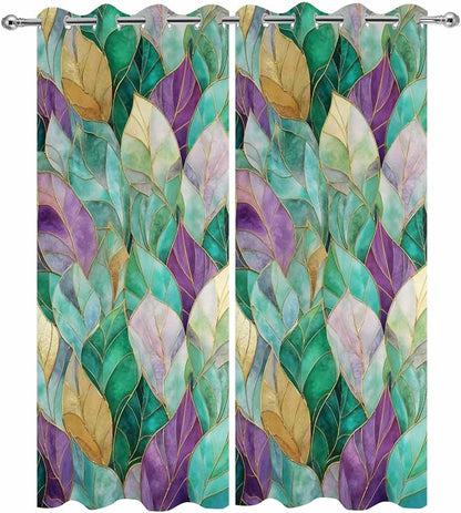 Leaves Outdoor Curtains for Patio Gorgeous Leaf Abstract Spring Waterproof - Image 9
