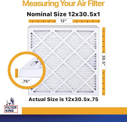 Filter King 12x30.5x1 Air Filter | 12-PACK | MERV 13 HVAC Pleated A/C Furnace - Image 2