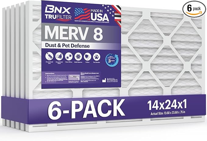 BNX TruFilter 14x24x1 Air Filter MERV 8 by BNX