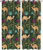 2 Panel Kitchen Cafe Curtains, Retro Desert Camel Sunlight Filtering Nature Air by Hokiten