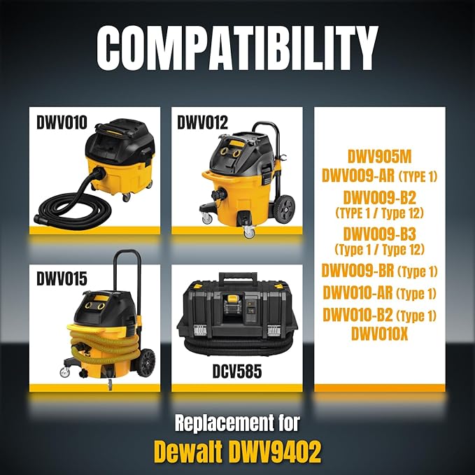 POWERTEC DWV9402 Fleece Bags for Dewalt 5PK, for Dewalt DWV010, DWV015 8 & 10 - Image 3