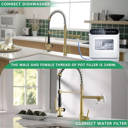 Brushed Gold Kitchen Faucet - Image 7