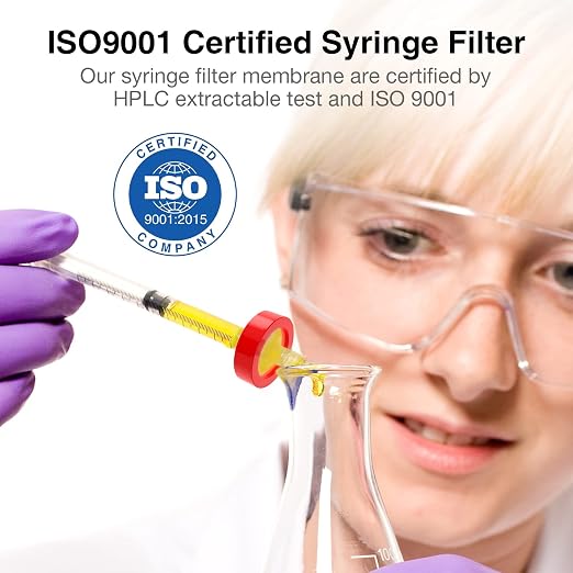 SimPure Syringe Filter PTFE 100 PCS Hydrophobic Membrane, 25mm Disc Diameter - Image 2