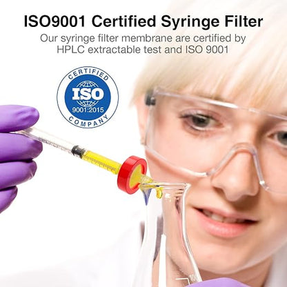 SimPure Syringe Filter PTFE 100 PCS Hydrophobic Membrane, 25mm Disc Diameter - Image 2