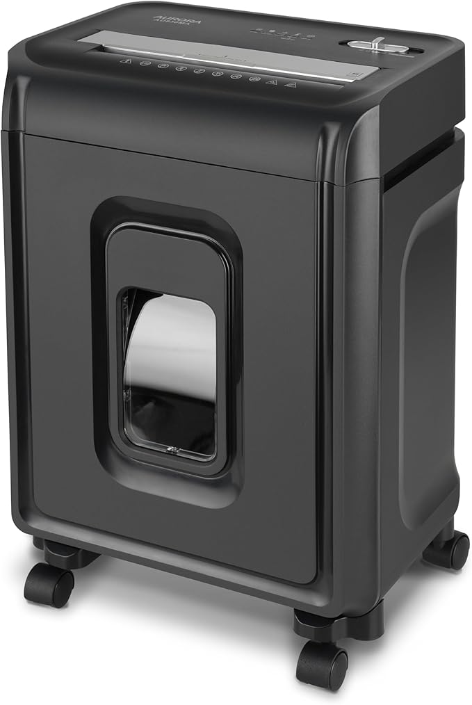 Aurora AU830MA High-Security 8-Sheet Micro-Cut Paper and Credit Card Shredder/ 20 Minutes/Security Level P-5