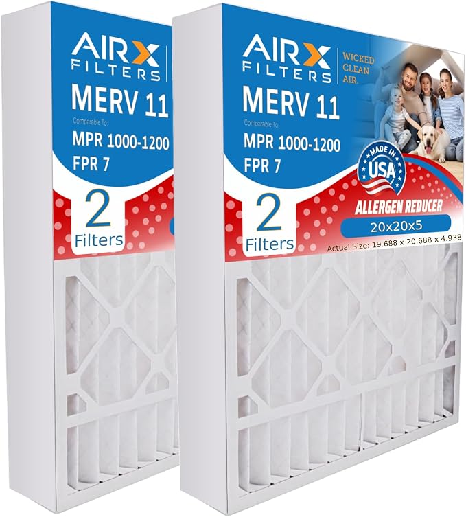 AIRX FILTERS WICKED CLEAN AIR. 20x20x5 Air Filter MERV 11 Compatible by AIRXFILTERSWICKEDCLEANAIR