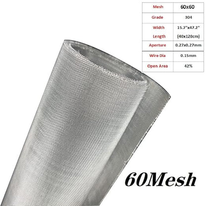 Stainless Steel Mesh Screen #60Mesh -Size:15.7"x47.2" SS304 Wire Mesh Screen - Image 3