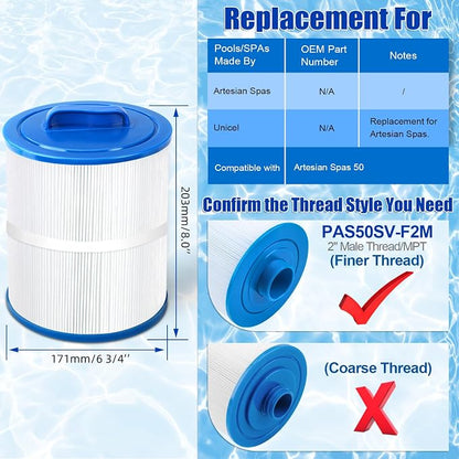 2 Pack SPA Filter Cartridge 6CH-502 Compatible - Image 4