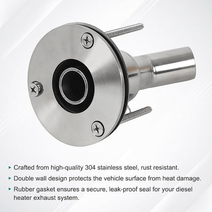 24mm Stainless Steel Exhaust Pipe Air Intake Filter and Pipe Double Wall - Image 3