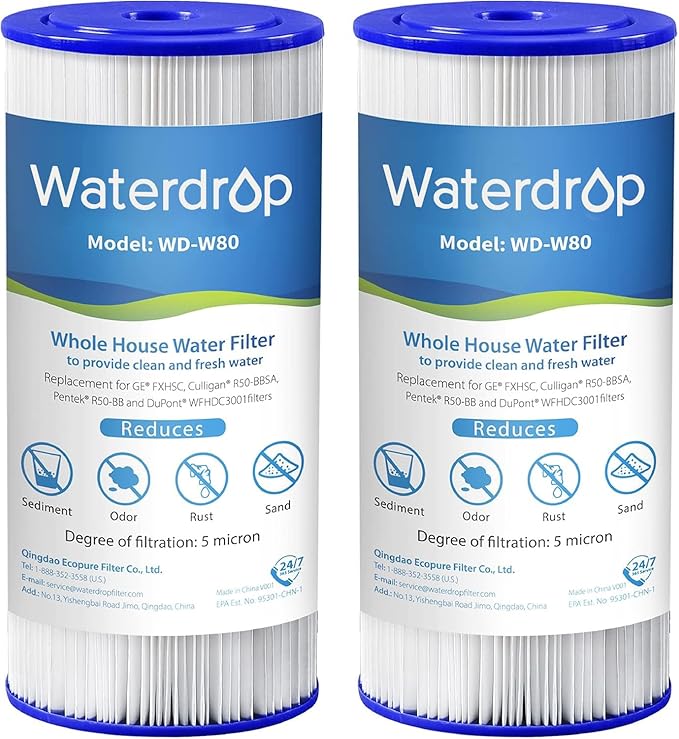Waterdrop FXHSC Whole House Water Filter, Replacement by Waterdrop